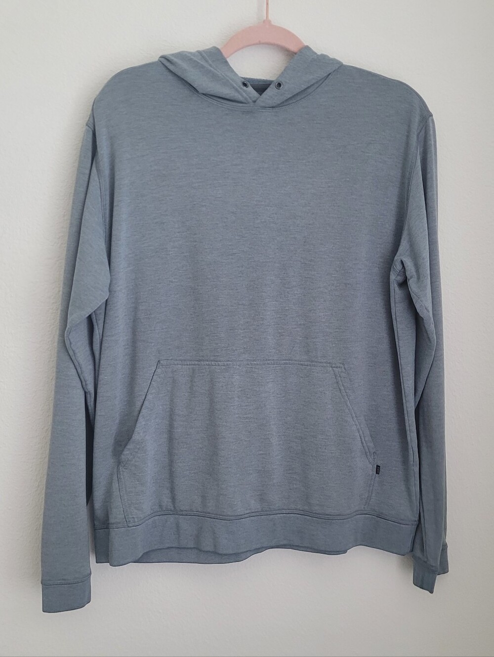 Free Fly Bamboo Heritage Hoodie Blue Heathered Pullover Size Large Outdoor Gym